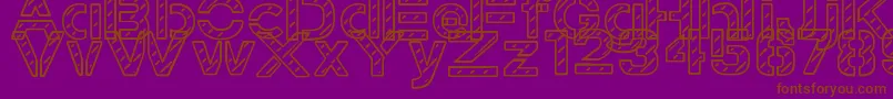 StampedNavyFont-Schriftart – Braune Schriften auf violettem Hintergrund