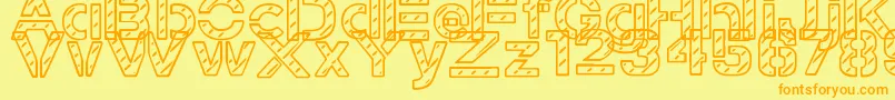 StampedNavyFont-fontti – oranssit fontit keltaisella taustalla