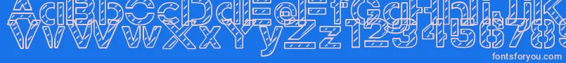 フォントStampedNavyFont – ピンクの文字、青い背景