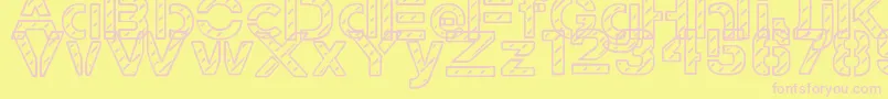 StampedNavyFont Font – Pink Fonts on Yellow Background