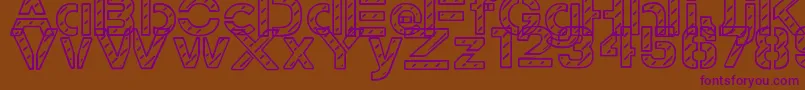 StampedNavyFont-fontti – violetit fontit ruskealla taustalla
