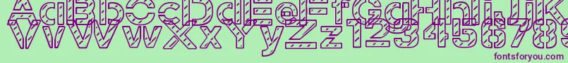 フォントStampedNavyFont – 緑の背景に紫のフォント