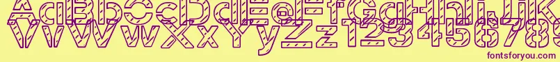 StampedNavyFont-fontti – violetit fontit keltaisella taustalla