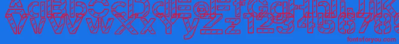 StampedNavyFont-fontti – punaiset fontit sinisellä taustalla