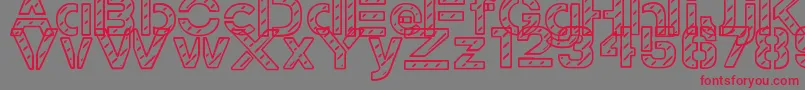 フォントStampedNavyFont – 赤い文字の灰色の背景
