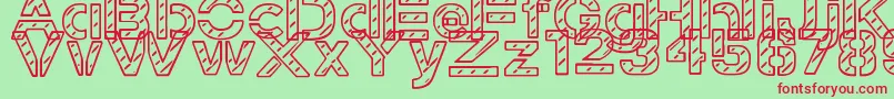 StampedNavyFont-fontti – punaiset fontit vihreällä taustalla