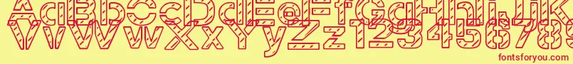 StampedNavyFont-Schriftart – Rote Schriften auf gelbem Hintergrund