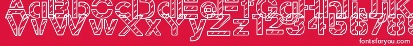 フォントStampedNavyFont – 赤い背景に白い文字