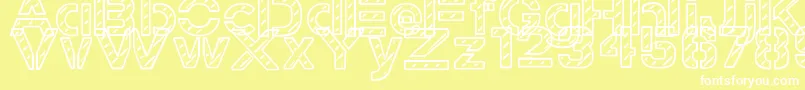Шрифт StampedNavyFont – белые шрифты на жёлтом фоне