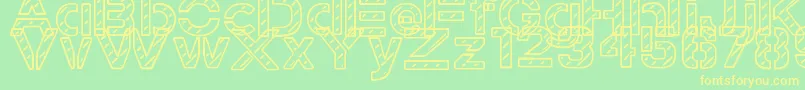 StampedNavyFont-fontti – keltaiset fontit vihreällä taustalla