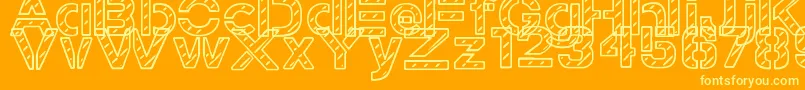 StampedNavyFont Font – Yellow Fonts on Orange Background