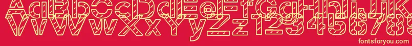 StampedNavyFont-fontti – keltaiset fontit punaisella taustalla