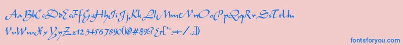 フォントKalahari – ピンクの背景に青い文字