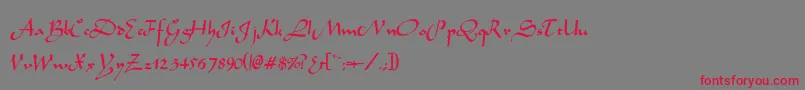 Kalahari-Schriftart – Rote Schriften auf grauem Hintergrund