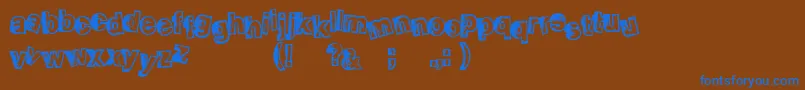 SmellveticaOutline Font – Blue Fonts on Brown Background