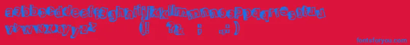 SmellveticaOutline Font – Blue Fonts on Red Background