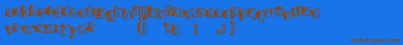 SmellveticaOutline Font – Brown Fonts on Blue Background