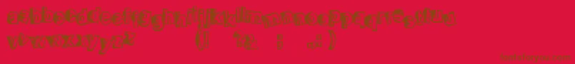 SmellveticaOutline Font – Brown Fonts on Red Background