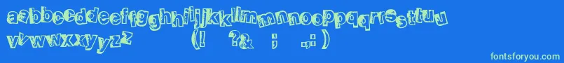 SmellveticaOutline Font – Green Fonts on Blue Background