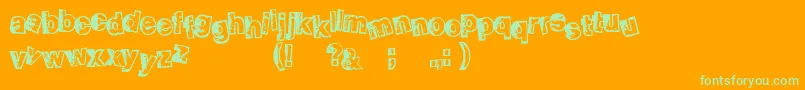 SmellveticaOutline Font – Green Fonts on Orange Background
