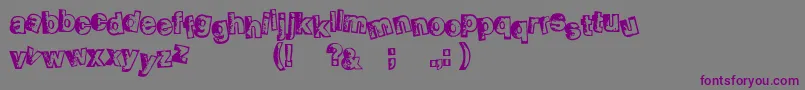 フォントSmellveticaOutline – 紫色のフォント、灰色の背景