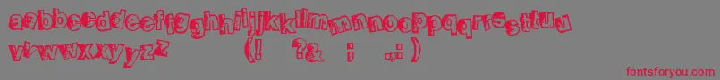 SmellveticaOutline Font – Red Fonts on Gray Background
