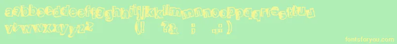 SmellveticaOutline Font – Yellow Fonts on Green Background