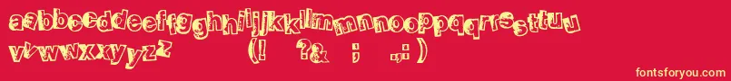 SmellveticaOutline Font – Yellow Fonts on Red Background