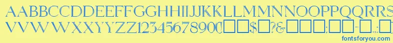 ElizabethRegular Font – Blue Fonts on Yellow Background