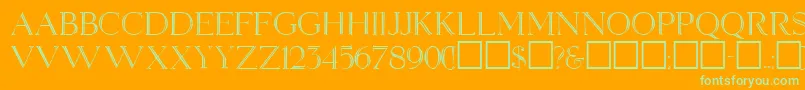 ElizabethRegular-Schriftart – Grüne Schriften auf orangefarbenem Hintergrund