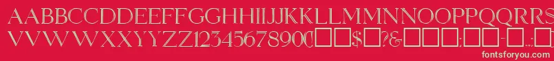 フォントElizabethRegular – 赤い背景に緑の文字