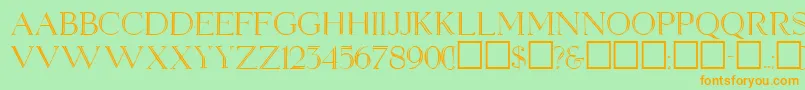 Police ElizabethRegular – polices orange sur fond vert