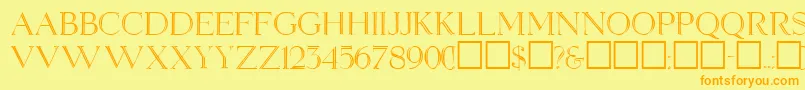 ElizabethRegular Font – Orange Fonts on Yellow Background