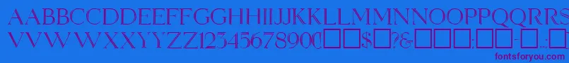 ElizabethRegular Font – Purple Fonts on Blue Background