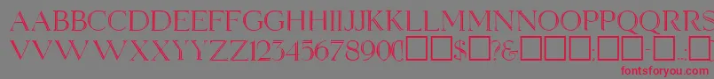 フォントElizabethRegular – 赤い文字の灰色の背景