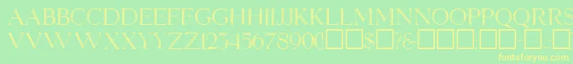 ElizabethRegular Font – Yellow Fonts on Green Background