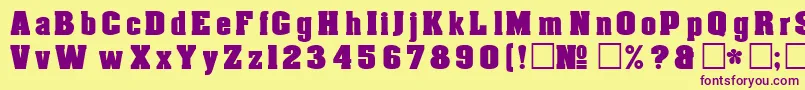 DgAachen Font – Purple Fonts on Yellow Background