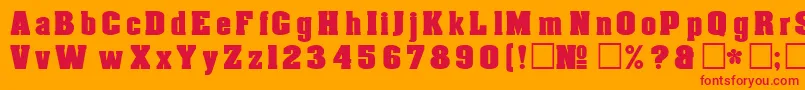 フォントDgAachen – オレンジの背景に赤い文字
