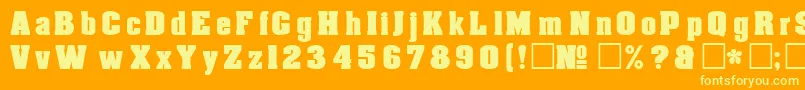 DgAachen Font – Yellow Fonts on Orange Background