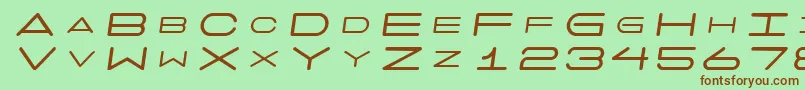 フォント7 Days Oblique – 緑の背景に茶色のフォント