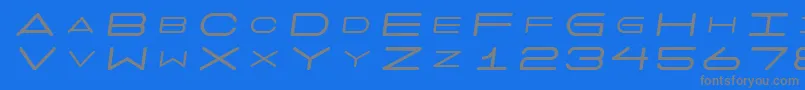 フォント7 Days Oblique – 青い背景に灰色の文字