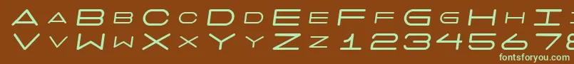 フォント7 Days Oblique – 緑色の文字が茶色の背景にあります。