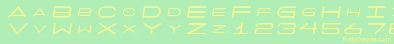 フォント7 Days Oblique – 黄色の文字が緑の背景にあります