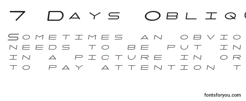 Schriftart 7 Days Oblique