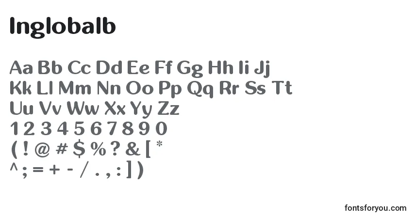 Czcionka Inglobalb – alfabet, cyfry, specjalne znaki