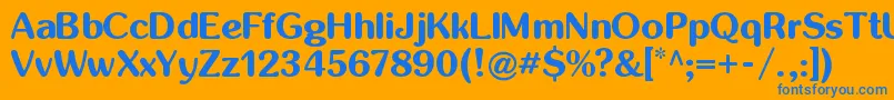 Inglobalb Font – Blue Fonts on Orange Background