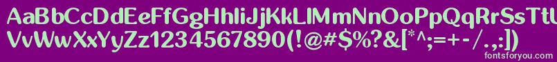 Inglobalb Font – Green Fonts on Purple Background