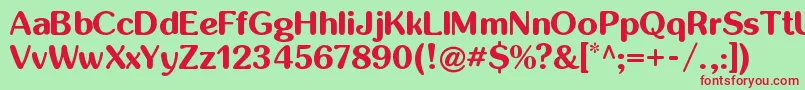 Inglobalb Font – Red Fonts on Green Background