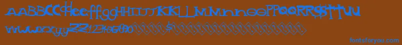 Madstyle Font – Blue Fonts on Brown Background