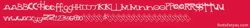 Madstyle Font – Pink Fonts on Red Background
